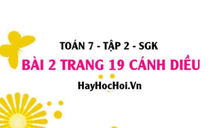 Bài 2 trang 19 Toán 7 Tập 2 Cánh Diều